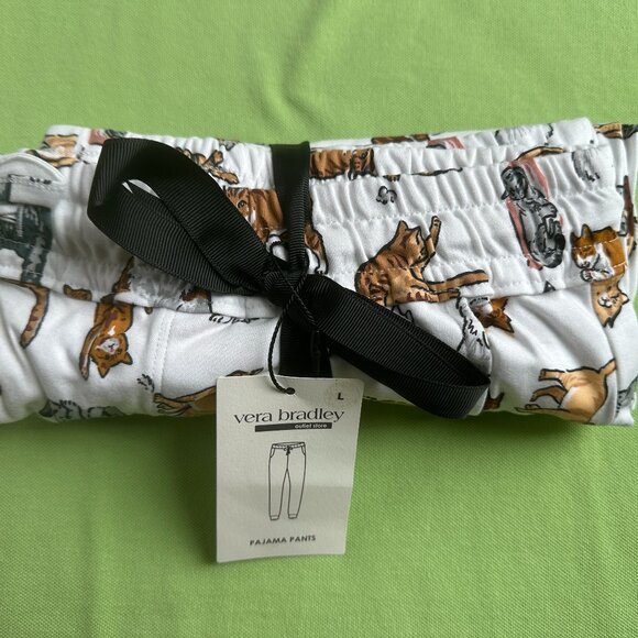 VERA BRADLEY "A CAT'S LIFE" PAJAMA PANTS:NWT LARGE - Picture 1 of 9
